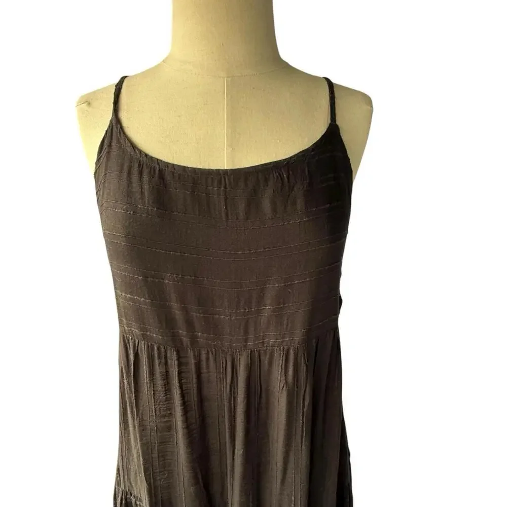 LSPACE Women’s Medium Black Tiered Maxi Dress Open Back Tie Bow Summer Boho Midi - Picture 4 of 9